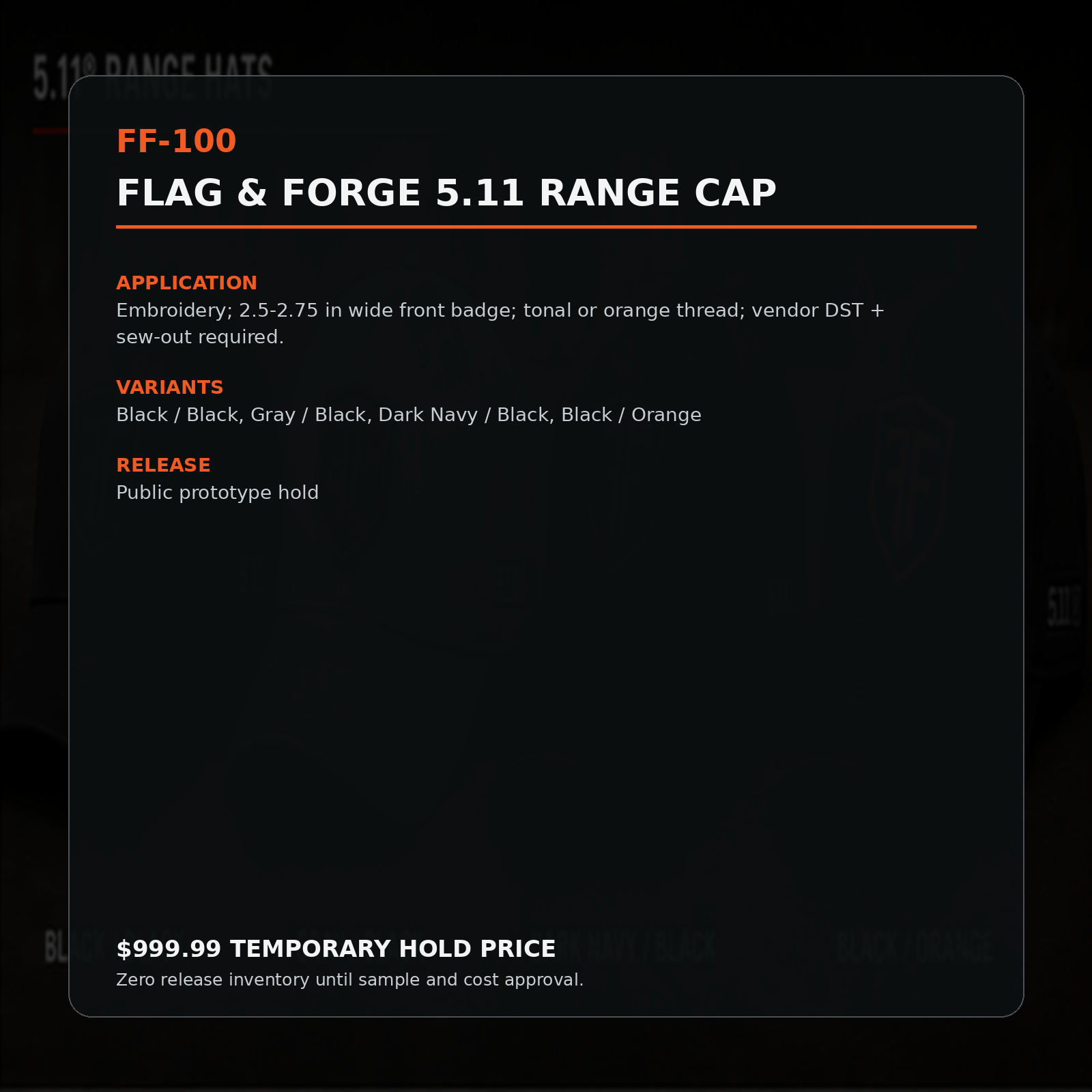Flag & Forge 5.11 Range Cap product presentation
