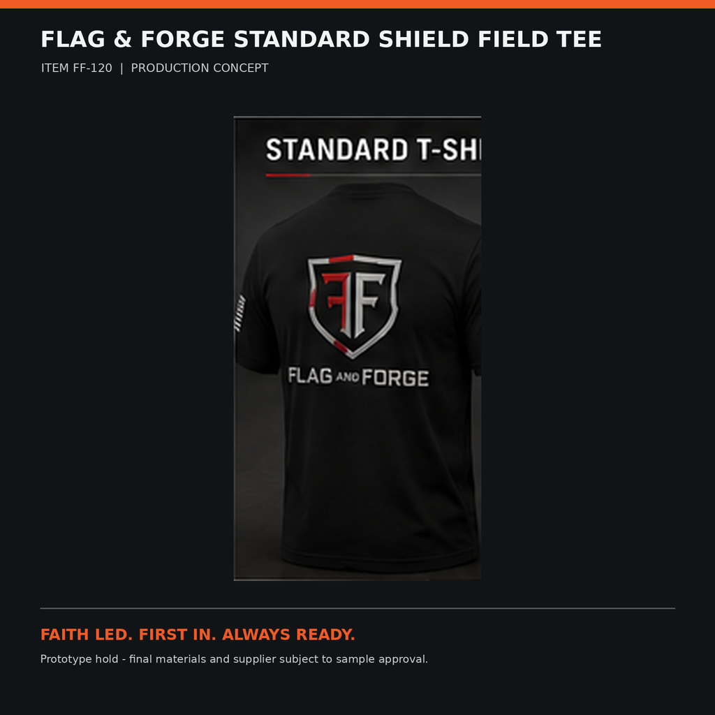 Flag & Forge Standard Shield Field Tee product presentation