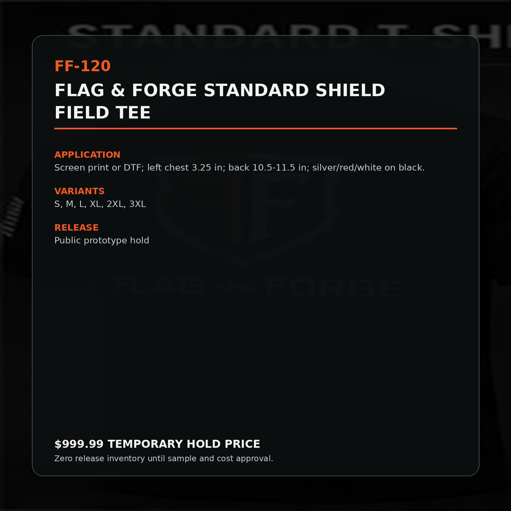 Flag & Forge Standard Shield Field Tee product presentation