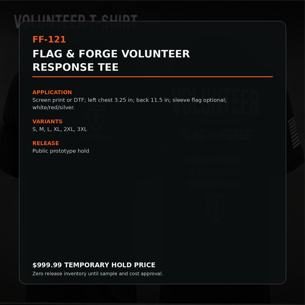 Flag & Forge Volunteer Response Tee product presentation