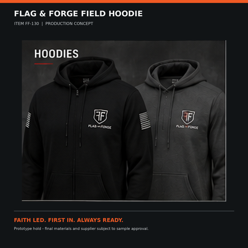 Flag & Forge Field Hoodie product presentation