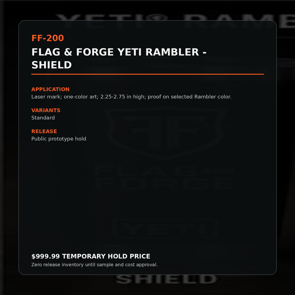 Flag & Forge YETI Rambler - Shield product presentation