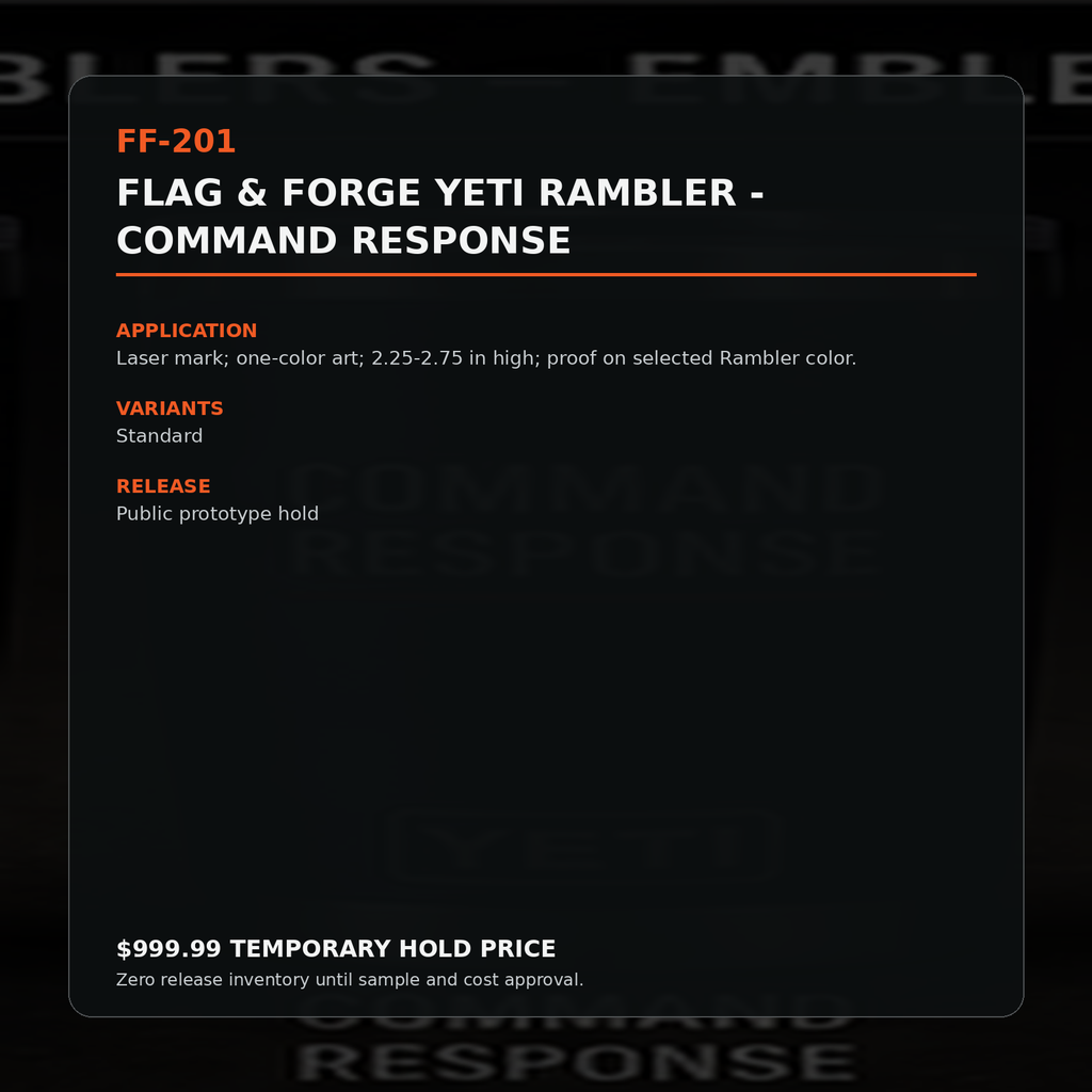 Flag & Forge YETI Rambler - Command Response product presentation