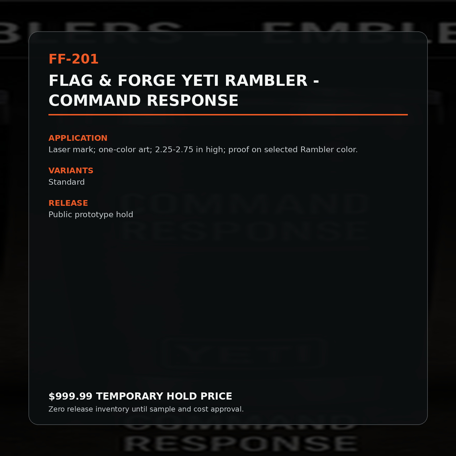 Flag & Forge YETI Rambler - Command Response product presentation
