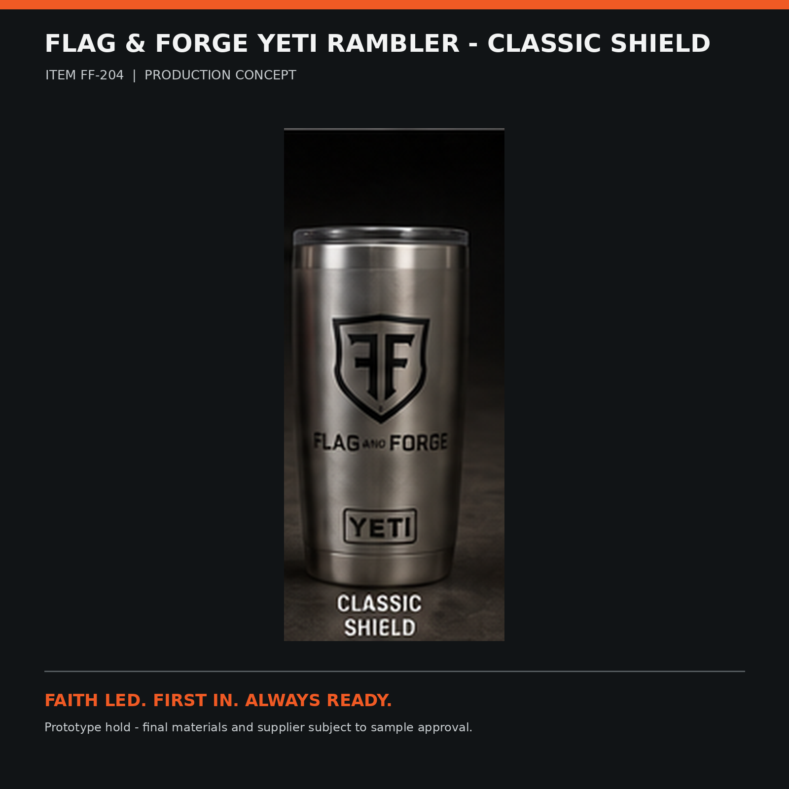 Flag & Forge YETI Rambler - Classic Shield product presentation