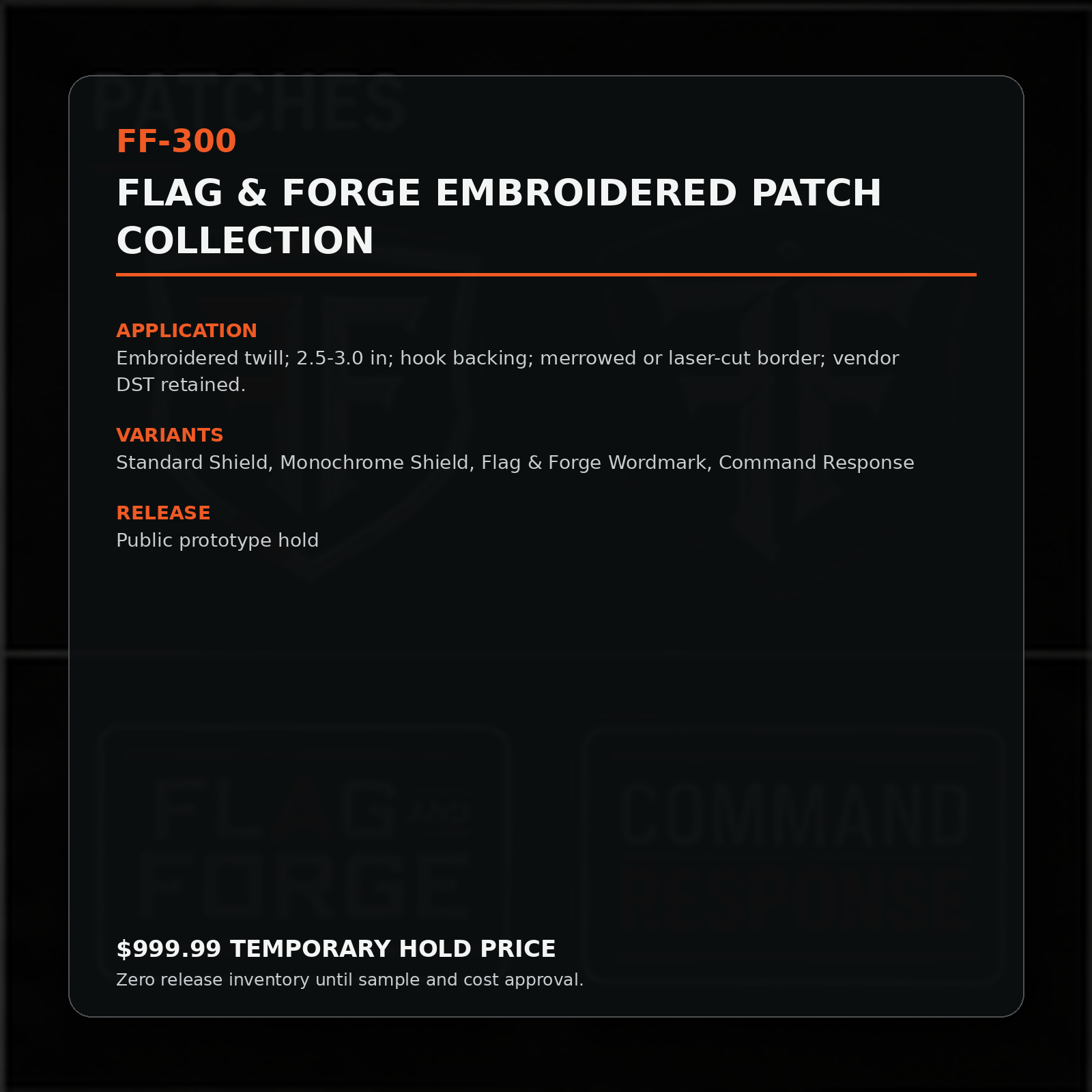 Flag & Forge Embroidered Patch Collection product presentation