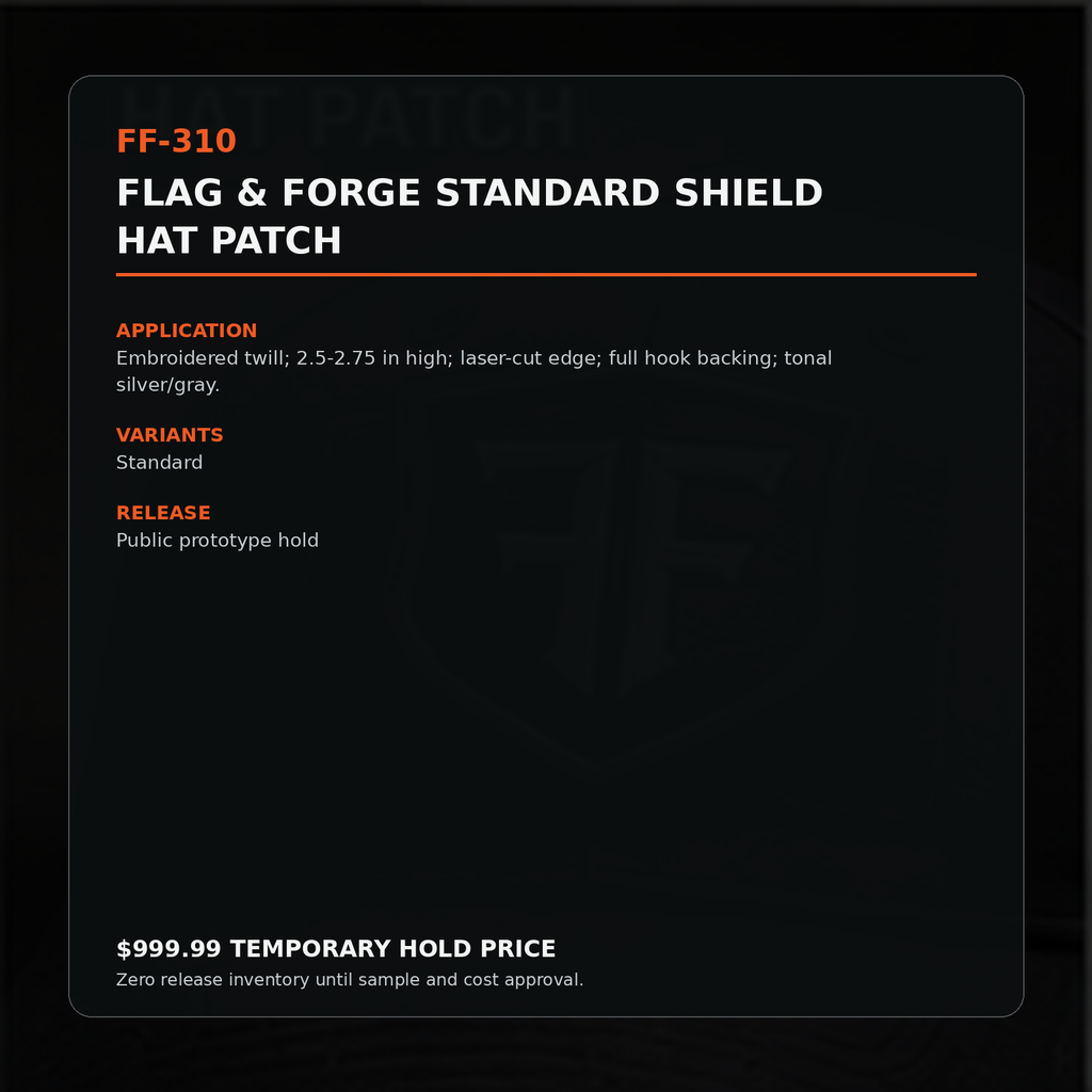 Flag & Forge Standard Shield Hat Patch product presentation