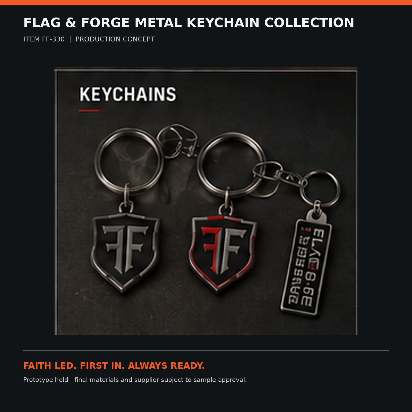 Flag & Forge Metal Keychain Collection product presentation