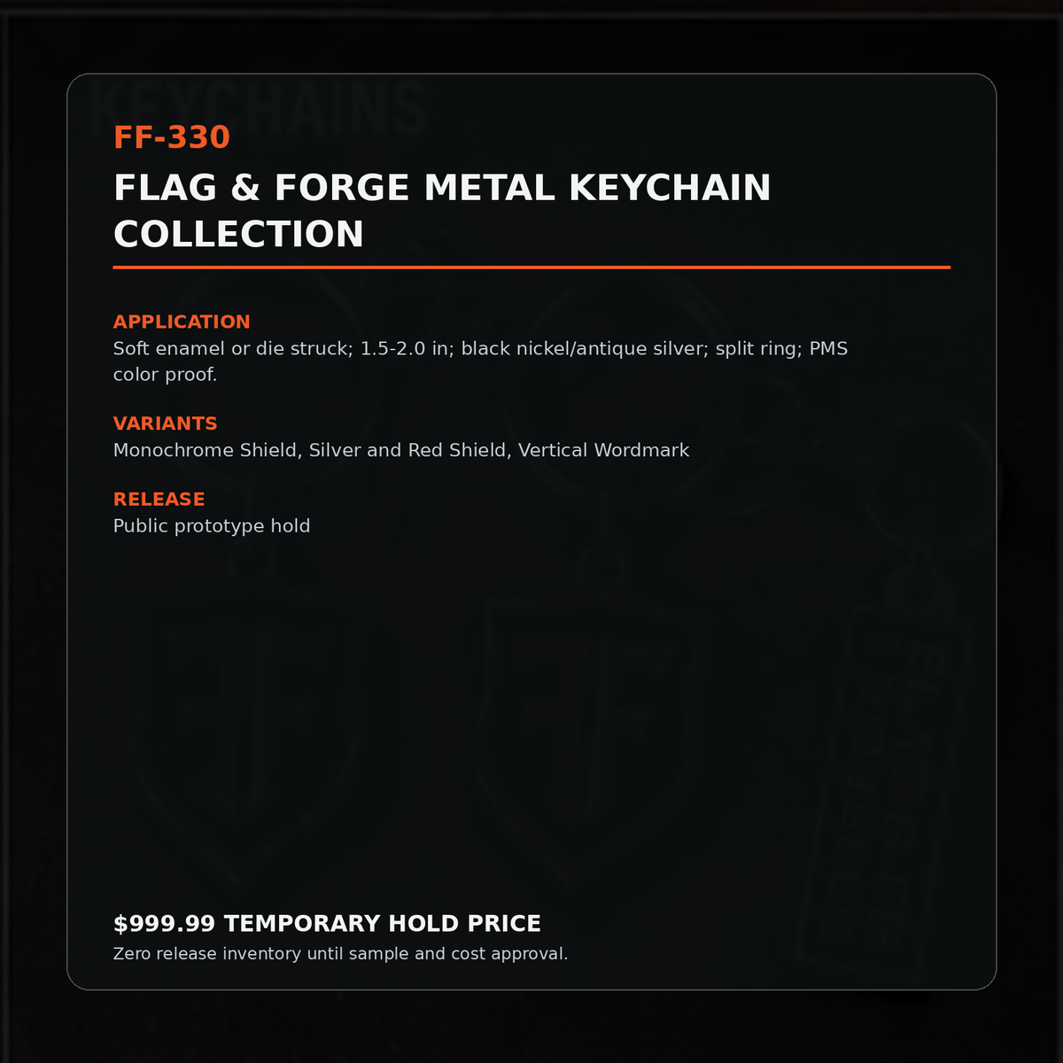 Flag & Forge Metal Keychain Collection product presentation