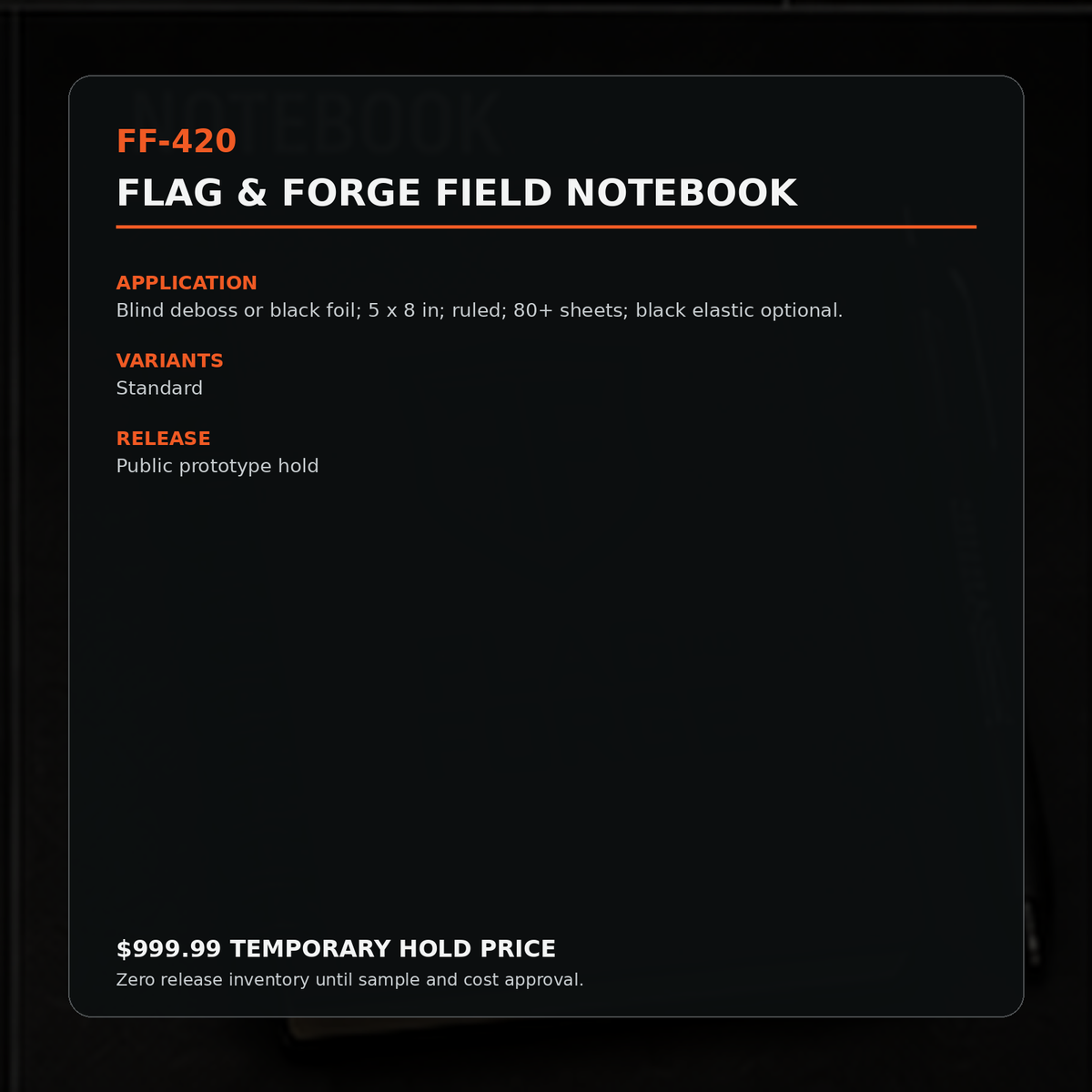 Flag & Forge Field Notebook product presentation